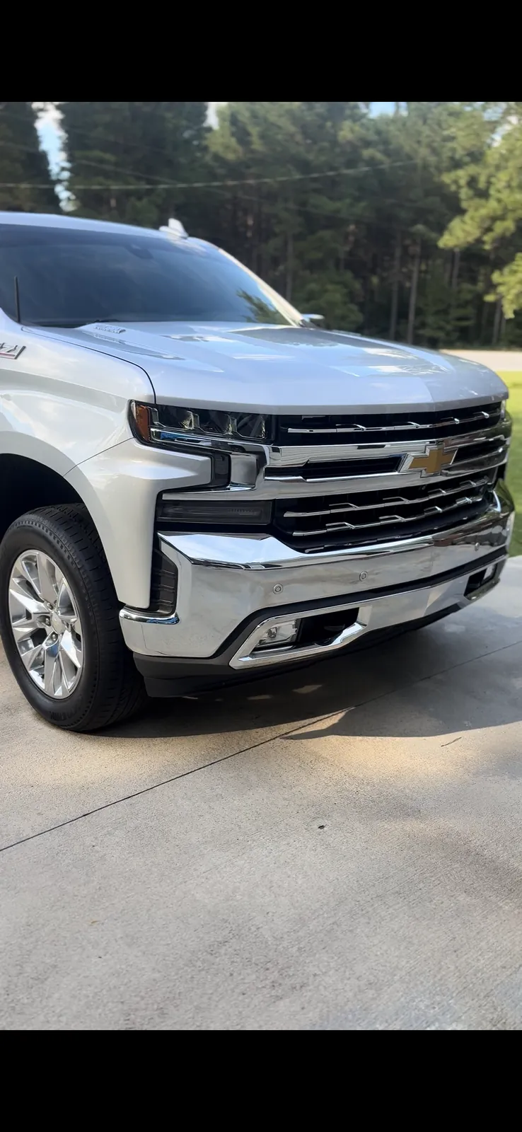 White Chevrolet Silverado shown after a mobile detail